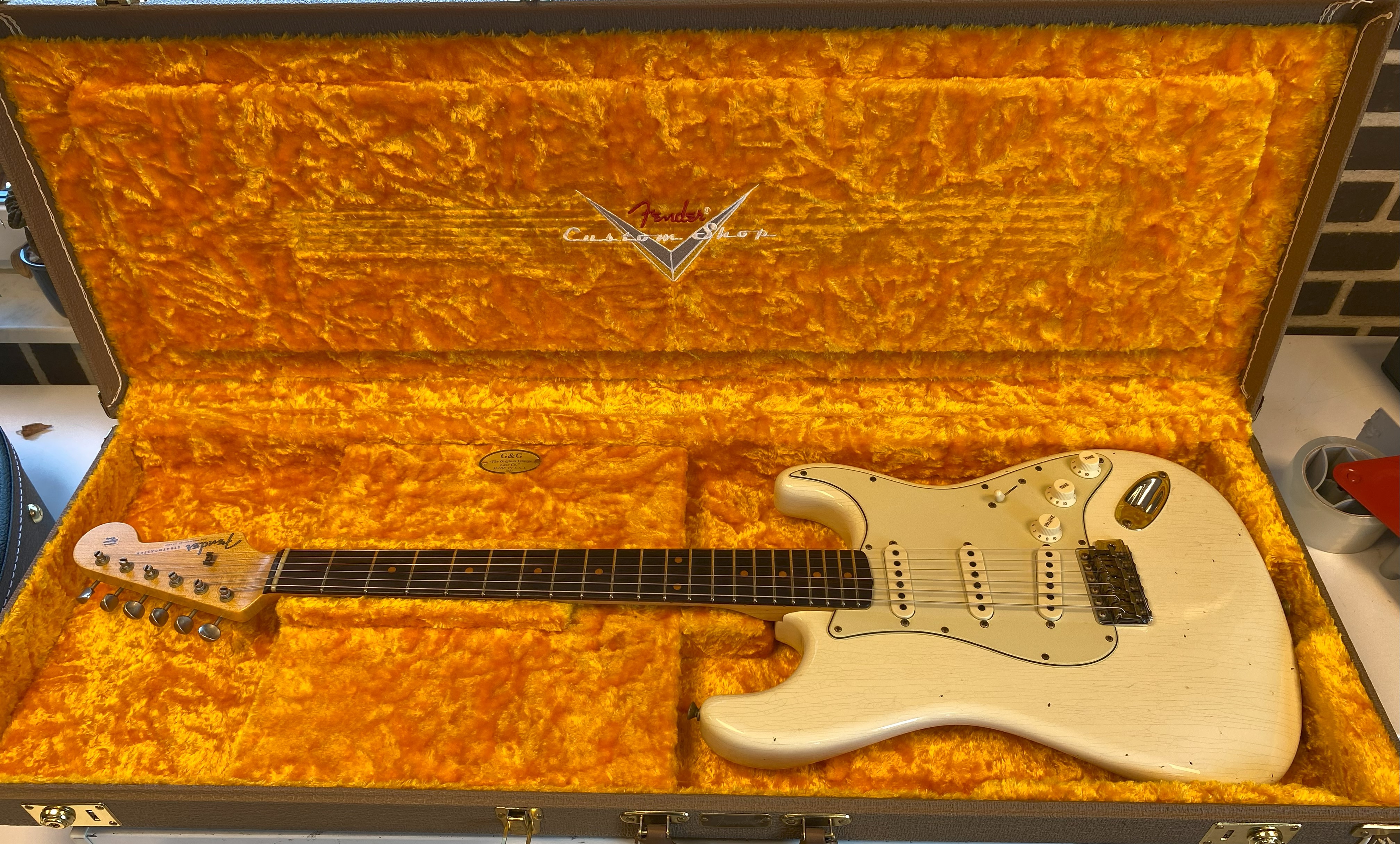 Fender custom shop stratocaster olympic white sale